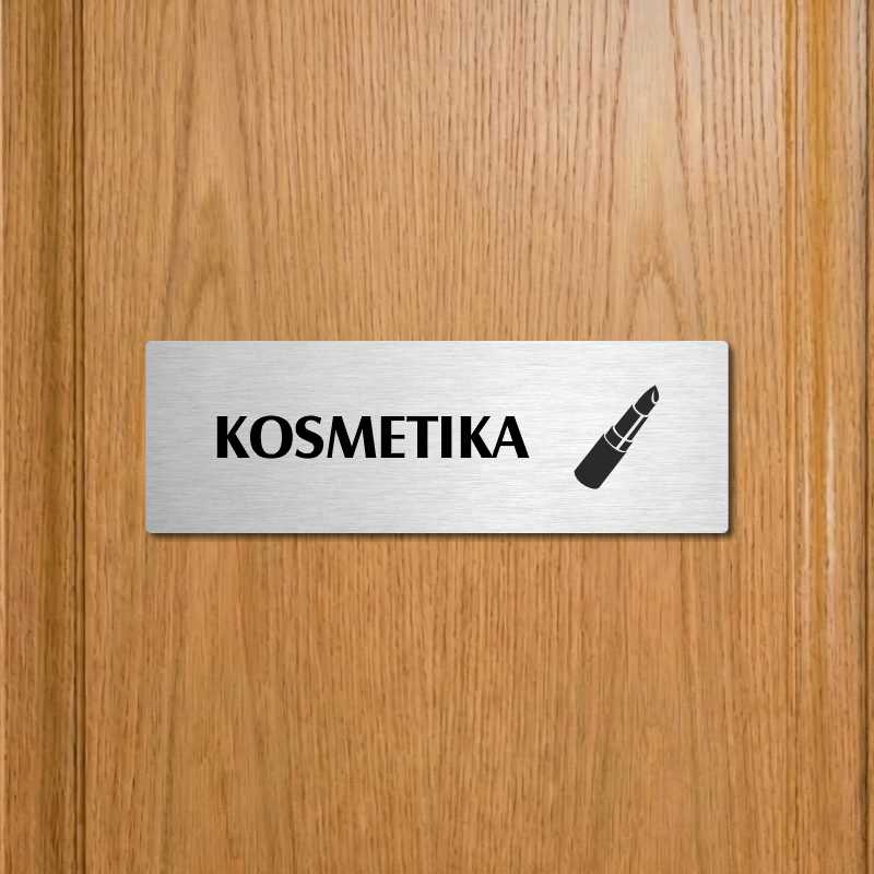 Kosmetika, 200x66mm, zlatá popiska s ozdobou uprostřed